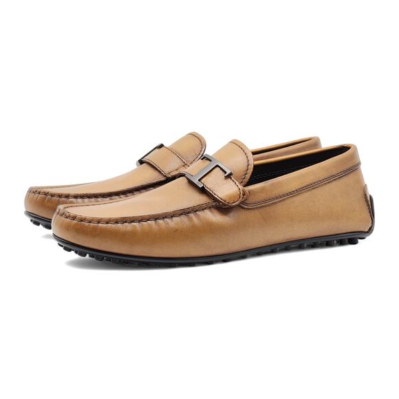 Tod\'s T Timeless City Gommino Leather Driving Shoes in Brown 7.5 $750